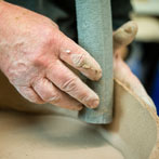 John Higgins at work in his studio 2018